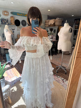 Load image into Gallery viewer, Ready to ship on sale lace sheer layers high waisted skirt with ruffle euphoria lace top