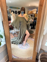 Load image into Gallery viewer, Ready to ship sale olive cotton linen ruffle me right up olive dress