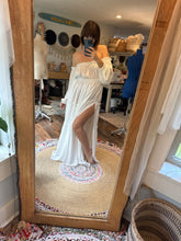Load image into Gallery viewer, You glow girl off white matte satin dress sale ready to ship