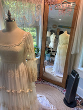Load image into Gallery viewer, Ready to ship sale one of a kind euphoria with ivory embroidered lace merged with vintage lace dress