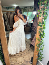 Load image into Gallery viewer, Ready to ship- We Belong  dress in stretchy off white lace slightly sheer