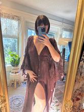 Load image into Gallery viewer, Hand dyed Dreams dress maxi length brown ready to ship