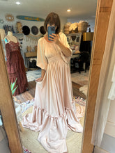 Load image into Gallery viewer, Stock clear out sale ready to ship soft blush satin ruffle me right up dress