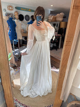 Load image into Gallery viewer, One of a kind custom linen cotton and lace dress ready to ship sale