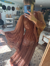 Load image into Gallery viewer, Bloom button dress/robe in Brown ready to ship