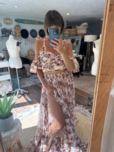 Load image into Gallery viewer, Two dress deal mushroom crinkle poetry two piece dress and print prairie hearts floral ready to ship