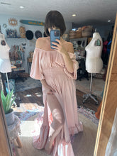 Load image into Gallery viewer, Reserved Ready to ship blush satin ruffle me right up dress