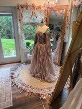 Load image into Gallery viewer, Ready to ship sample sale low waisted corset gown in hand dyed Mauve