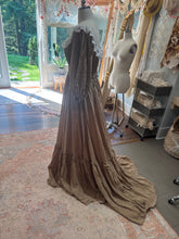 Load image into Gallery viewer, Ruffle me right up fits small -2x tan brown with lace ruffle ready to ship sale