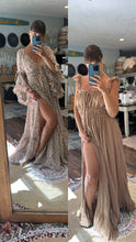 Load image into Gallery viewer, Amazing two dress deal dreams dress in crinkle floral and tan brown always dress