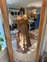 Load image into Gallery viewer, Ready to ship sale you glow girl brown matte satin two piece dress