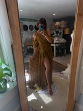 Load image into Gallery viewer, Mustard chiffon sheer blessed dress sale ready to ship includes bodysuit