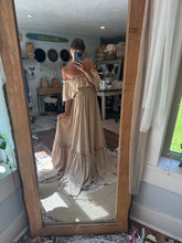 Load image into Gallery viewer, Ready to ship sale show off those shoulders in stretchy beige fabric