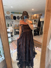 Load image into Gallery viewer, Ready to ship black lace frolick lined in brown -dress sale
