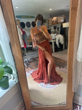 Load image into Gallery viewer, Ready to ship mystical wonders print top and sheer chiffon skirt rust