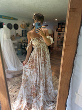 Load image into Gallery viewer, Preorder allow 6-8 week -Always and Forever dress in large floral golden crinkle