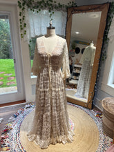 Load image into Gallery viewer, Ready to ship on sale new sample dress lace with buttons includes slip dress