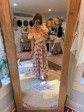 Load image into Gallery viewer, Ready to ship crinkle beige top and crinkle mushroom skirt two piece dress set