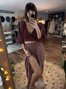 Ready to ship vintage lace skirt and hand dyed top set