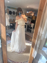 Load image into Gallery viewer, Spring sale one of a kind lace /velvet ivory  two piece ready to ship