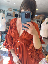 Load image into Gallery viewer, Ready to ship rust satin dreams dress