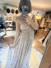 Load image into Gallery viewer, Always and forever dress on rust floral crinkle ready to ship sale l