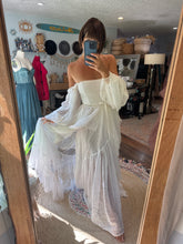 Load image into Gallery viewer, Ready to ship linen cotton chiffon Glory Dress with detachable lace tulle over skirt