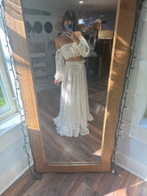 Load image into Gallery viewer, Ready to ship two top one skirt - velvet corset with lace you glow girl set ivory dress