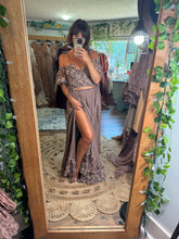 Load image into Gallery viewer, Reserve for ready to ship soon hand dyed brown lace two piece with detachable sleeve