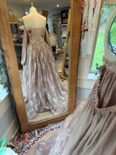 Load image into Gallery viewer, Ready to ship sample sale low waisted corset gown in hand dyed Mauve