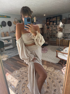 Two top one skirt (crochet type lace with mystical top) sale