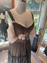 Load image into Gallery viewer, Sample sale Rosette Olive with poetry sleeve dress ready to ship