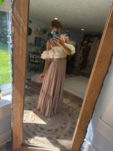 Load image into Gallery viewer, Bring it beige two piece with lace poetry top ready to ship sale