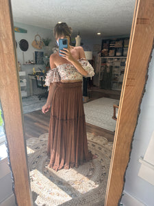 Ready to ship hand dyed two piece with poetry crinkle top