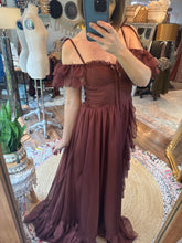 Load image into Gallery viewer, Sale chiffon dark brown poetry dress ready to ship