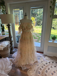 Ready to ship mystical wonders embroidered tulle floral