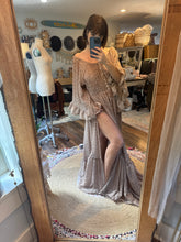 Load image into Gallery viewer, (Combine with others) Sale ruffle me open dress ready to ship crinkle brown floral