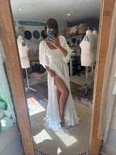 Load image into Gallery viewer, Sale two dress deal ready to ship off white sugar sugar dress and hand dyed floral two piece (Copy)