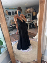 Load image into Gallery viewer, Gratitude dress in black matte satin on sale ready to ship