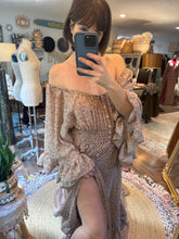 Load image into Gallery viewer, (Combine with others) Sale ruffle me open dress ready to ship crinkle brown floral