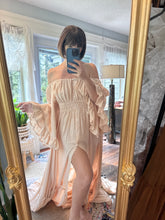 Load image into Gallery viewer, Ready to ship sale ruffle me open beige dress