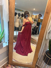 Load image into Gallery viewer, Sample dress sale wine linen cotton fits best medium to xl ready to ship