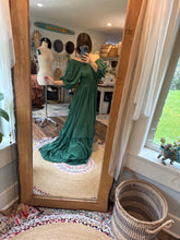 Load image into Gallery viewer, Ready to ship sale emerald linen cotton ruffle me right up dress