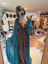 Load image into Gallery viewer, (Two dress deal ) brown always and forever dress with Teal pearl mesh robe xs-xl ready to ship on sale