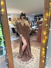 Load image into Gallery viewer, Daydream in deep brown crinkly cotton dress small-xl ready to ship (reversible)