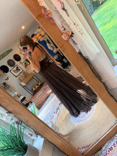 Load image into Gallery viewer, Hand dye deep brown love bird dress ready to ship sale