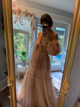 Load image into Gallery viewer, Ready to ship hand dyed tulle and lace two piece (peach) reversible