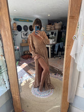 Load image into Gallery viewer, ready to ship two dress deal beige tan daydream dress in gauze and Bring it off white with tulle overlay two piece dress