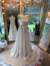 Load image into Gallery viewer, Ready to ship sample sale new style print chiffon with linen/cotton dress
