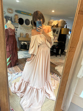 Load image into Gallery viewer, Stock clear out sale ready to ship soft blush satin ruffle me right up dress